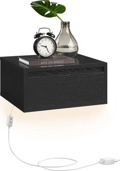 Vasagle Nachttisch hängend 40x18cm 2 Stk. schwarz