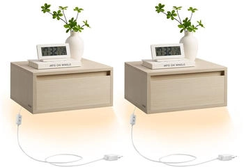 Vasagle Nachttisch hängend 40x18cm 2 Stk. beige