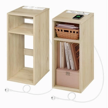 Woltu Nachttisch mit Ladefunktion 25x60cm 2 Stk. (W0ETT0238-2)