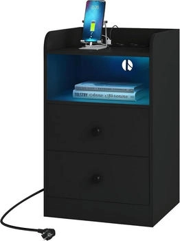 Woltu Nachttisch mit Ladefunktion und LED-Licht 40x64cm (W0ETT0240)
