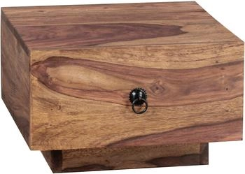 Wohnling Design Nachttisch MUMBAI Massiv-Holz Sheesham 40x40x25 cm | Moderne Nacht-Kommode mit Schublade | Natur-Holz