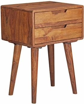 Finebuy FB51403 Sheesham Massivholz Nachttisch braun