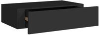 vidaXL Wandregal mit Schublade Schwarz 40x23,5x10 cm MDF