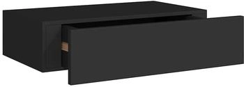 vidaXL Wandregal mit Schublade Schwarz 40x23,5x10 cm MDF (330243)