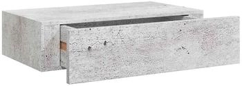 vidaXL Wandregal mit Schublade Betongrau 40x23,5x10 cm MDF (330251)