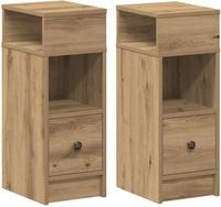 vidaXL Nachttische 2 Stk. mit Schublade Artisan-Eiche 25x31x66 cm