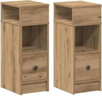vidaXL 2 Stk. mit Schublade Artisan-Eiche 25x31x66 cm (858631)