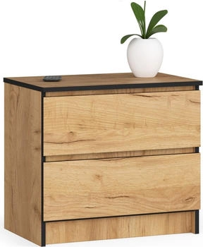Akord Furniture Factory Nachttisch K60 in der Farbe Eiche Craft B60 x H55 x T40 cm