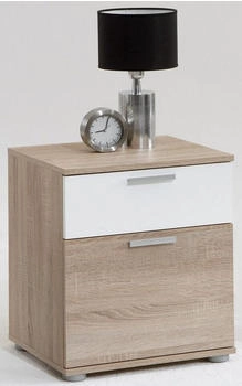 FMD wei&szlig; (struktureichefarben hell wei&szlig;) B:45cm H:53cm T:38cm Sideboards Nachttisch (426079-0) struktureichefarben hell wei&szlig;