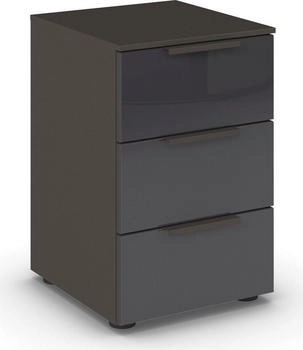 Rauch Flipp Nachttisch mit Glasfront und 3 Schubladen, Graphit/Basalt (A796G.6G44)