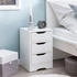 Wohnling WL5.704 31x49x31 cm Weiß Matt mit 3 Schubladen | Weisse mit Stauraum | Nachttisch Schlicht Modern | Nachtschränkchen Klein | Bettkommode Schlafzimmer
