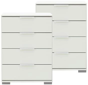 Lomado Schlafzimmer Nachttisch 2er Set auch für Boxspringbett geeignet in weiß ELSTRA-43 B/H/T ca. 52/74/38 cm