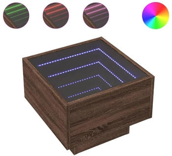 vidaXL mit Infinity-LED Braun Eichen-Optik 40x40x30 cm (3284069)