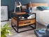 Wohnling 50 x 45 x 45 cm WL5.624 Sheesham Holz Metall Schwarz Nachttisch | Nachtkästchen mit Schublade Industrial Design | Industrie Bett | Nachtkasten Braun