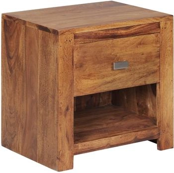 Finebuy Massiv Nachtkästchen Sheesham Holz Nachttisch