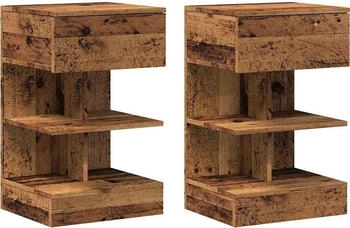 vidaXL 2 Stk. Altholz-Optik 40x35x65 cm Holzwerkstoff (856749)