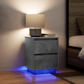vidaXL mit LED-Leuchten 2 Stk. Betongrau 38x34x50 cm (861290)