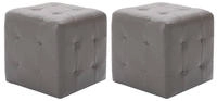 vidaXL Nachttische 2 Stk. Grau 30&times;30&times;30 cm Kunstleder