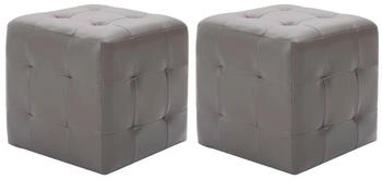 vidaXL 2 Stk. Grau 30&times;30&times;30 cm Kunstleder (249013)