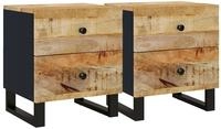 vidaXL Nachttische 2 Stk. 40x33x46 cm Massivholz Mango