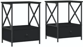 vidaXL 2 Stk. Schwarz 50x41x65 cm Holzwerkstoff (826084)