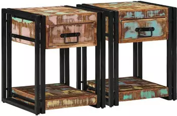 vidaXL 2 pcs 40 x 40 x 50 cm recyceltes Massivholz (4016703)