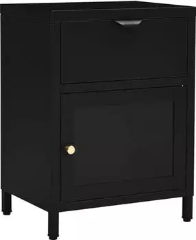 vidaXL Schwarz 40x30x54,5 cm Stahl und Glas (336052)