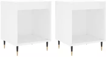 vidaXL 2 Stk. Weiß 40x35x50 cm Holzwerkstoff (830701)