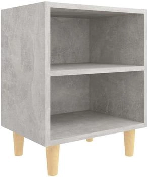 vidaXL mit Massivholz-Beinen Betongrau 40x30x50 cm (805787)