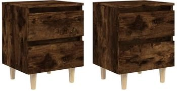 vidaXL 2 Stk. Massivholz-Beinen R&auml;uchereiche 40x35x50 cm (813123)