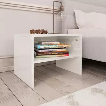 vidaXL 2 Stk. Hochglanz-Weiß 40x30x30 cm Holzwerkstoff (800076)