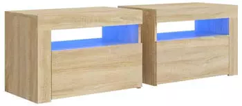vidaXL 2 Stk. mit LEDs Sonoma-Eiche 60x35x40 cm (3080737)