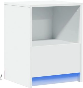 vidaXL mit LED-Leuchten Weiß Holzwerkstoff (852019)