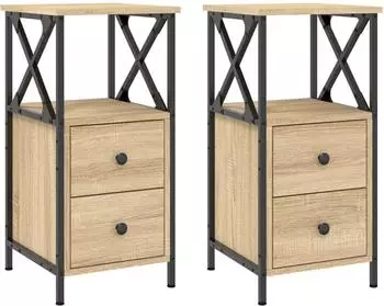 vidaXL 2 Stk. Sonoma-Eiche 34x35,5x70 cm Holzwerkstoff (825946)