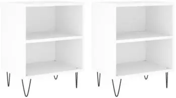 vidaXL 2 Stk. Weiß 40x30x50 cm Holzwerkstoff (826781)