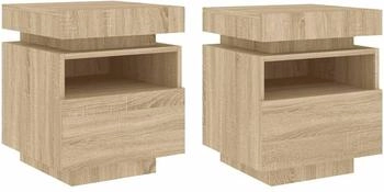 vidaXL mit LED-Leuchten 2 Stk. Sonoma Eiche 40x39x48,5 cm (836789)