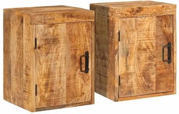 vidaXL 2 pcs Braun 35 x 33 x 48 cm Massives Mango-Holz (4016725)