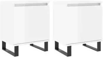 vidaXL 2 Stk. Hochglanz-Weiß 40x30x50 cm Holzwerkstoff (826849)