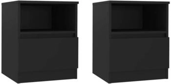 vidaXL 2 Stk. Schwarz 40x40x50 cm Holzwerkstoff (806160)