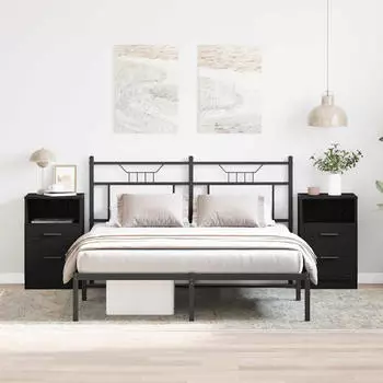 vidaXL 2 pcs Schwarze Eiche 40 x 35 x 65 cm Holzwerkstoff (862742)