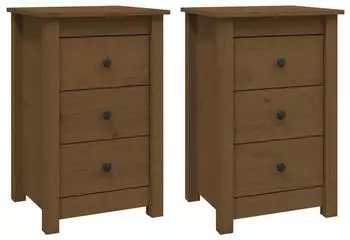 vidaXL 2 Stk. Honigbraun 40x35x61,5 cm Massivholz Kiefer (813706)