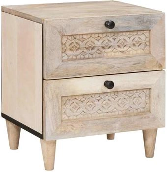 vidaXL Beige 40 x 33 x 46 cm massives Mangoholz (4018114)