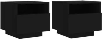 vidaXL mit LED-Leuchten 2 Stk. Schwarz 40x39x37 cm (836801)