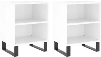 vidaXL 2 Stk. Hochglanz-Weiß 40x30x50 cm Holzwerkstoff (826801)