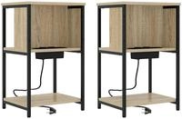vidaXL Nachttisch 2 pcs Sonoma-Eiche 38 x 31 x 61 cm Holzwerkstoff
