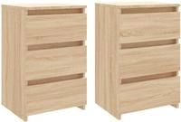 vidaXL Nachttische 2 Stk. Sonoma-Eiche 40x35x62,5 cm Holzwerkstoff