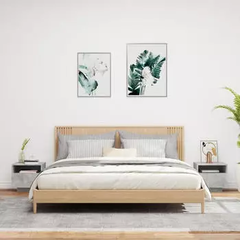 vidaXL mit LED-Leuchten 2 Stk. Betongrau 40x39x37 cm (836805)