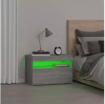 vidaXL mit LED-Leuchten Grau Sonoma 60x35x40 cm (3152828)