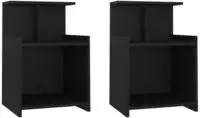 vidaXL Nachttische 2 Stk. Schwarz 40x35x60 cm Holzwerkstoff