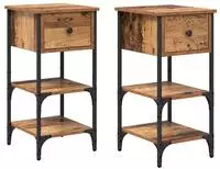 vidaXL Nachttisch 2 pcs Braun 33,5 x 36 x 70 cm Holzwerkstoff